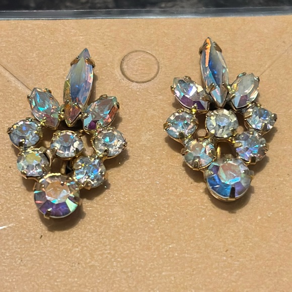 Nwots AB Rhinestone Earrings 1.5” - Picture 5 of 8